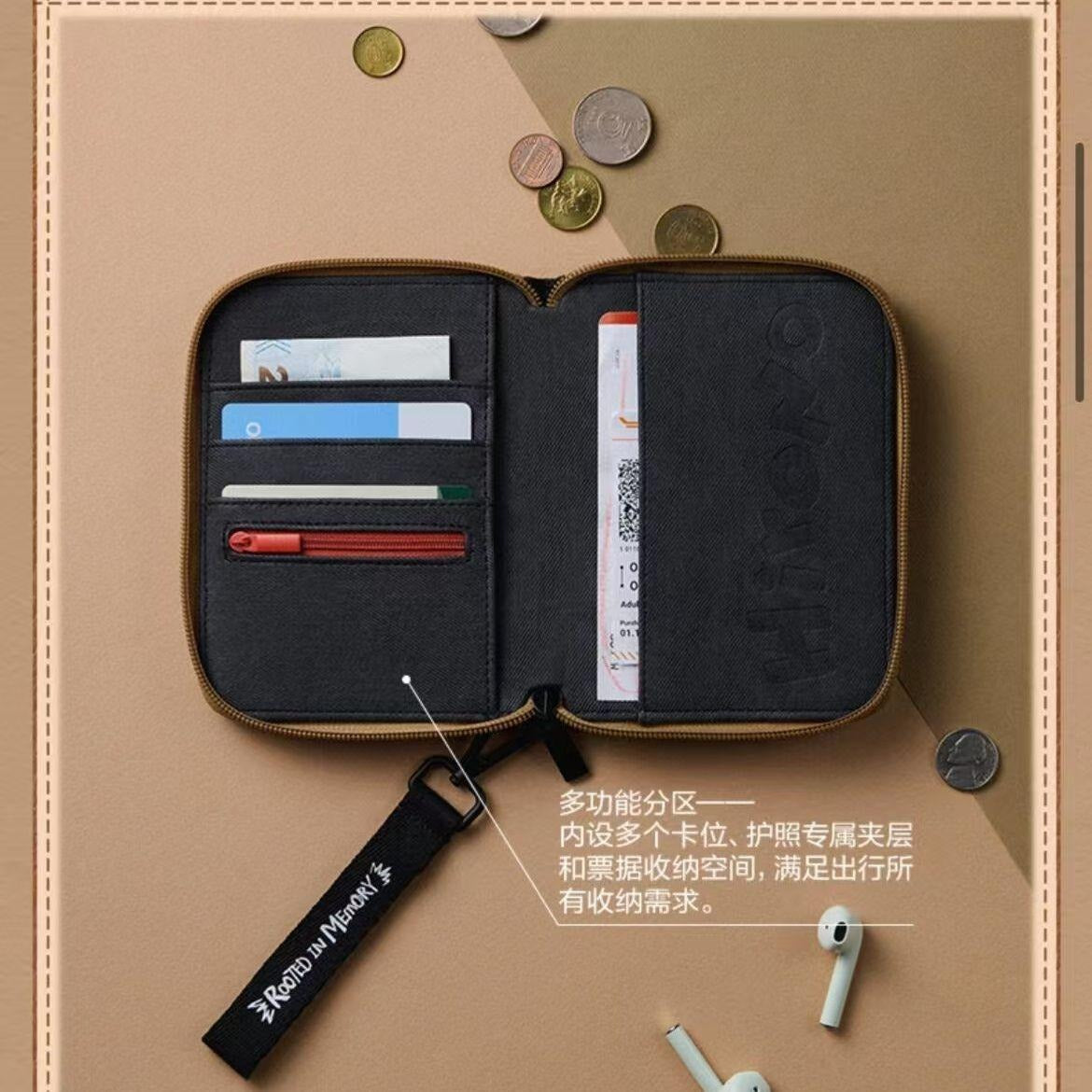 Elevate Your Travel Game with HIRONO Passport Holder & Ticket Holder – Stylish Canvas Zipper Card Bag for Organized Adventures