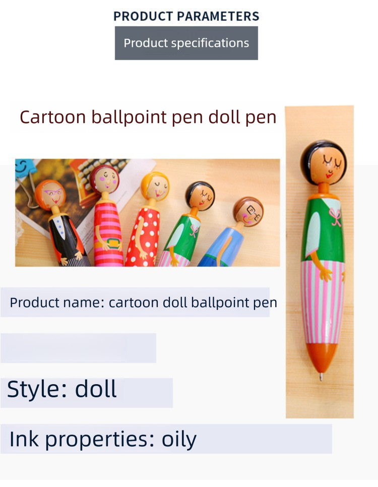 5PC)Adorable Cartoon Smile Doll Ballpoint Pen – Perfect Gift for Kids & Students, Elevate Your Writing with Fun & Joy