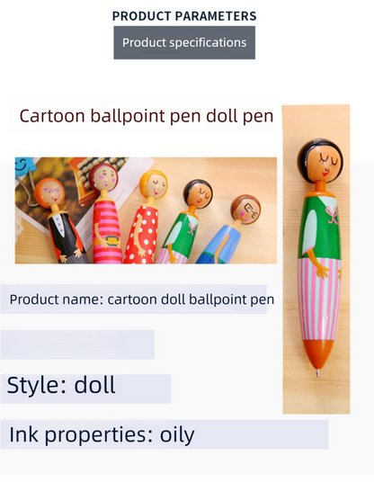 5PC)Adorable Cartoon Smile Doll Ballpoint Pen – Perfect Gift for Kids & Students, Elevate Your Writing with Fun & Joy