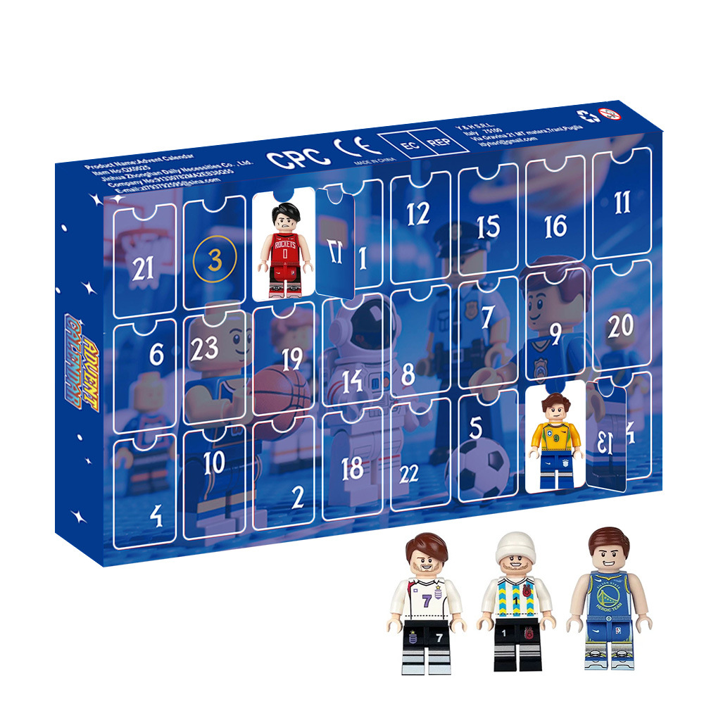 24-Day Countdown Advent Calendar for Kids - Exciting Basketball Star Building Blocks Blind Box Gift for Christmas Celebration