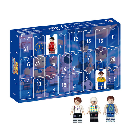 24-Day Countdown Advent Calendar for Kids - Exciting Basketball Star Building Blocks Blind Box Gift for Christmas Celebration