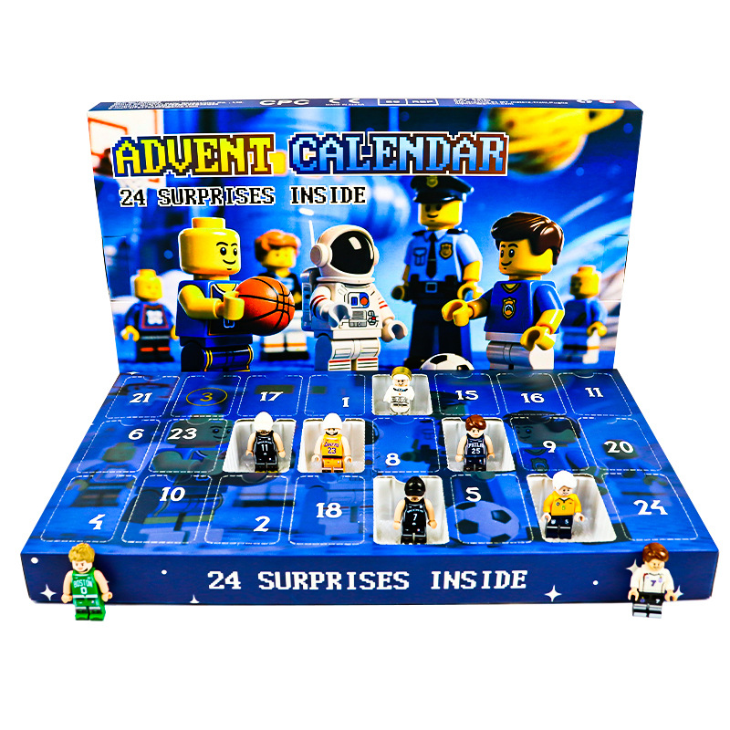 24-Day Countdown Advent Calendar for Kids - Exciting Basketball Star Building Blocks Blind Box Gift for Christmas Celebration