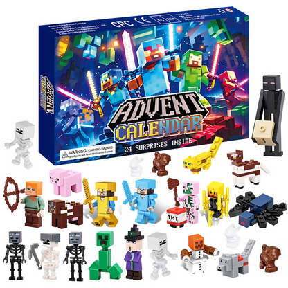 24-Day Advent Calendar - Countdown to Christmas with My World Blind Box! Perfect Kids Gift for Festive Fun and Excitement