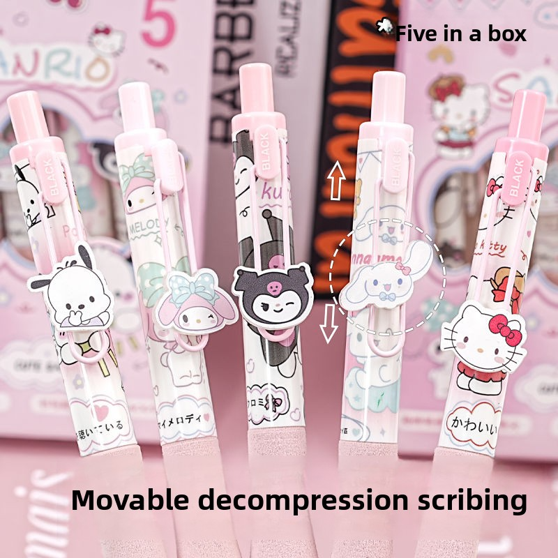 5pc)Unleash Your Creativity with High-Value Click Metal Sticker Gel Pen – A Must-Have for Collectors and Fans