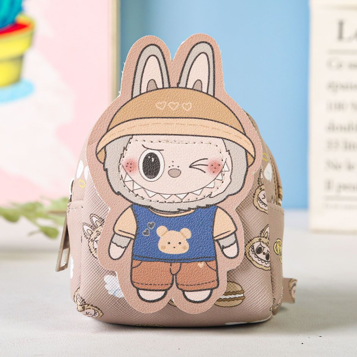 1pc)Cute Labubu Coin Purse - Adorable Cartoon Design Kids' Coin Pouch, Ideal for On-the-Go Fun & Easy Organization