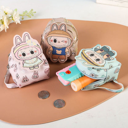 1pc)Cute Labubu Coin Purse - Adorable Cartoon Design Kids' Coin Pouch, Ideal for On-the-Go Fun & Easy Organization