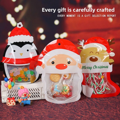 10pc)Charming Christmas Eve Sealed Bags for Sealing Holiday Cookies, Candies & Small Gifts - Elevate Your Festive Spirit this Season