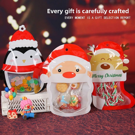 10pc)Charming Christmas Eve Sealed Bags for Sealing Holiday Cookies, Candies & Small Gifts - Elevate Your Festive Spirit this Season