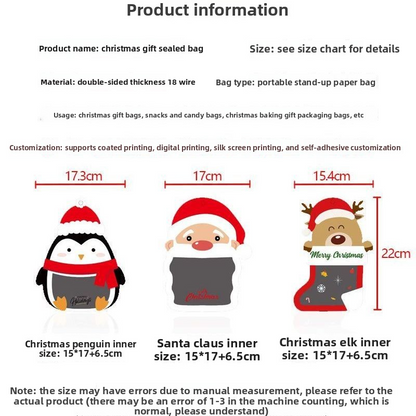 10pc)Charming Christmas Eve Sealed Bags for Sealing Holiday Cookies, Candies & Small Gifts - Elevate Your Festive Spirit this Season