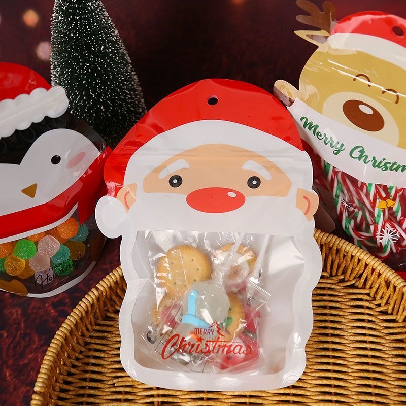 10pc)Charming Christmas Eve Sealed Bags for Sealing Holiday Cookies, Candies & Small Gifts - Elevate Your Festive Spirit this Season