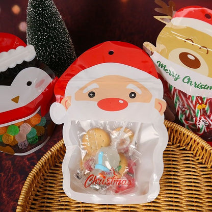 10pc)Charming Christmas Eve Sealed Bags for Sealing Holiday Cookies, Candies & Small Gifts - Elevate Your Festive Spirit this Season