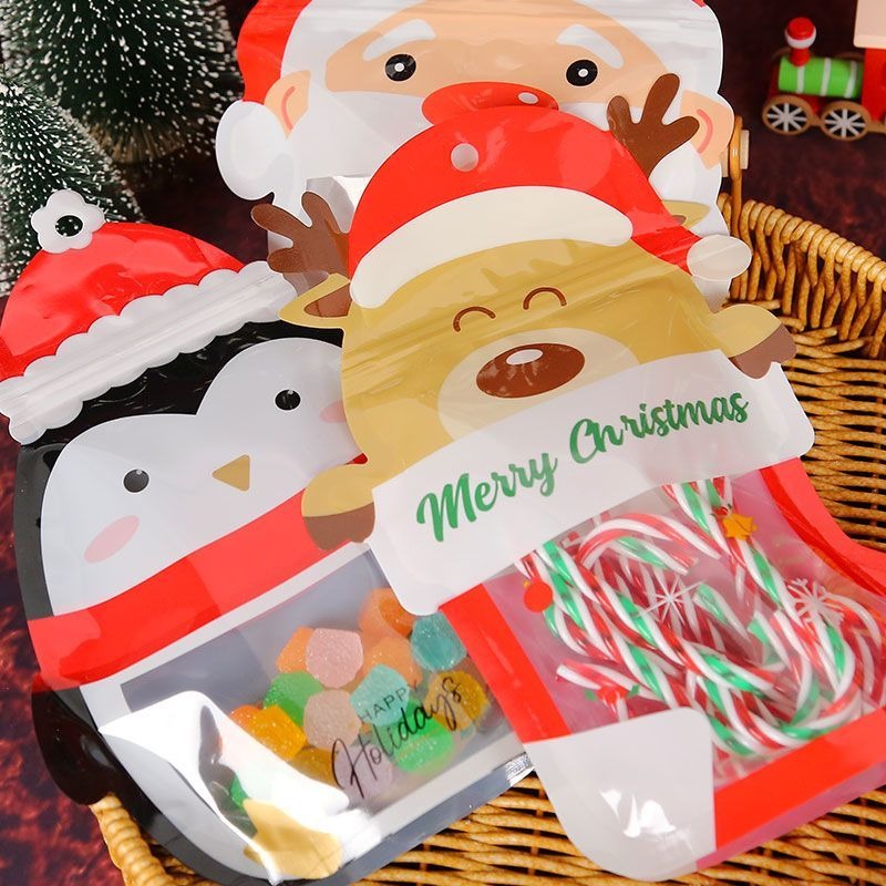 10pc)Charming Christmas Eve Sealed Bags for Sealing Holiday Cookies, Candies & Small Gifts - Elevate Your Festive Spirit this Season
