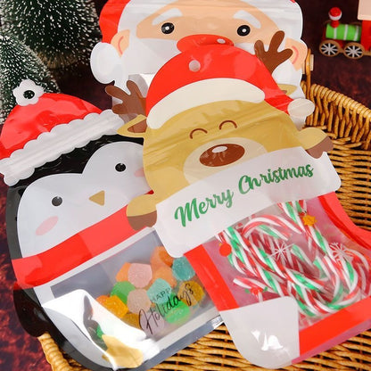 10pc)Charming Christmas Eve Sealed Bags for Sealing Holiday Cookies, Candies & Small Gifts - Elevate Your Festive Spirit this Season
