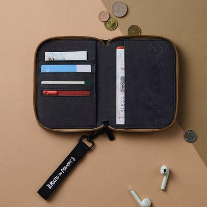 Elevate Your Travel Game with HIRONO Passport Holder & Ticket Holder – Stylish Canvas Zipper Card Bag for Organized Adventures