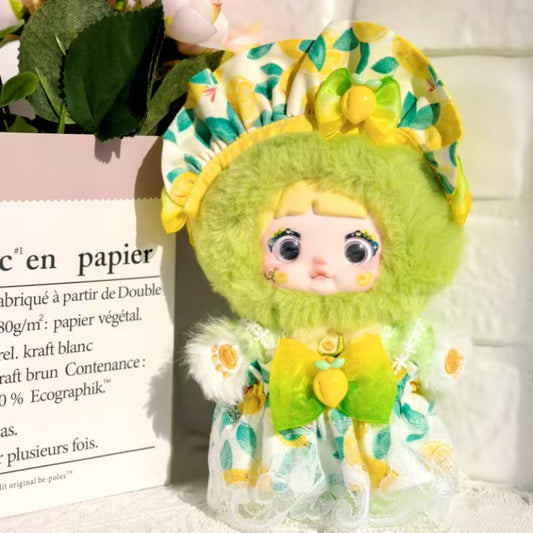 Clothes only)Adorable 20CM NOMMI Doll Wearable Lemon Dress – Perfect for Summer Playdates & Fashion-Forward Fun