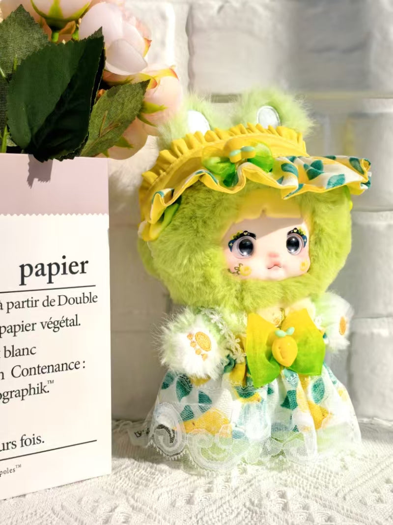 Clothes only)Adorable 20CM NOMMI Doll Wearable Lemon Dress – Perfect for Summer Playdates & Fashion-Forward Fun