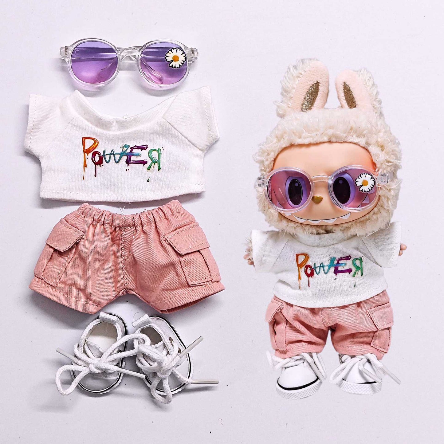 Stylish GD-Inspired Denim Wear for 17cm Labubu Charm Dolls – Elevate Your Doll's Wardrobe Today