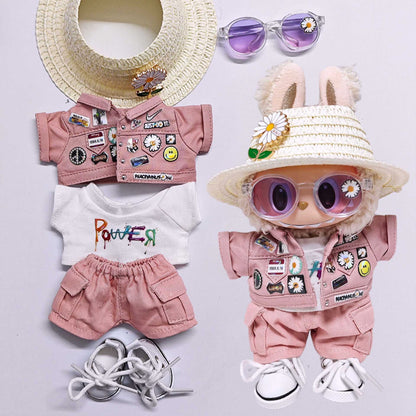 Stylish GD-Inspired Denim Wear for 17cm Labubu Charm Dolls – Elevate Your Doll's Wardrobe Today