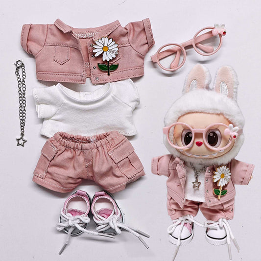 Stylish GD-Inspired Denim Wear for 17cm Labubu Charm Dolls – Elevate Your Doll's Wardrobe Today