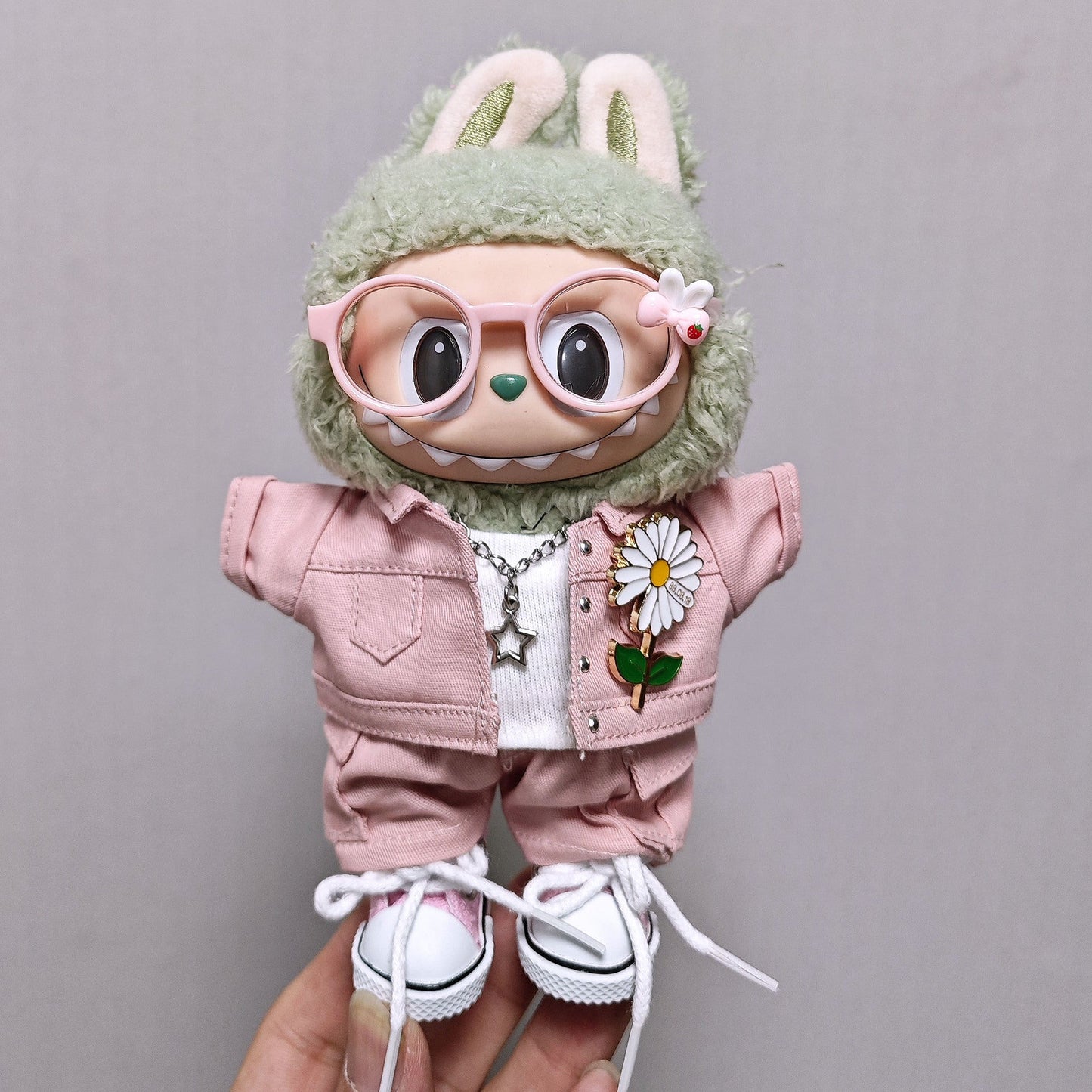 Stylish GD-Inspired Denim Wear for 17cm Labubu Charm Dolls – Elevate Your Doll's Wardrobe Today