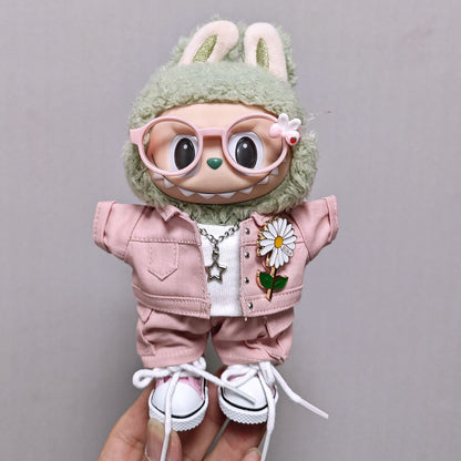 Stylish GD-Inspired Denim Wear for 17cm Labubu Charm Dolls – Elevate Your Doll's Wardrobe Today