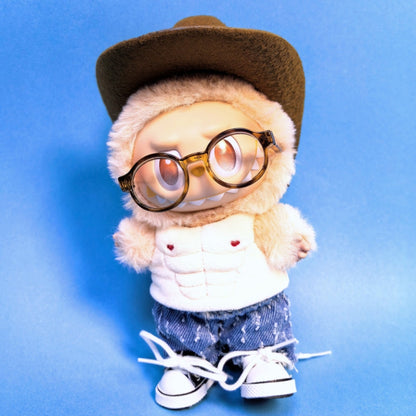 Clothes only)Discover the Ultimate West Cowboy Muscle Vest Clothes for 17cm Labubu - Fashion Meets Fun for Your Furry Friend!