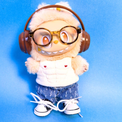 Clothes only)Discover the Ultimate West Cowboy Muscle Vest Clothes for 17cm Labubu - Fashion Meets Fun for Your Furry Friend!