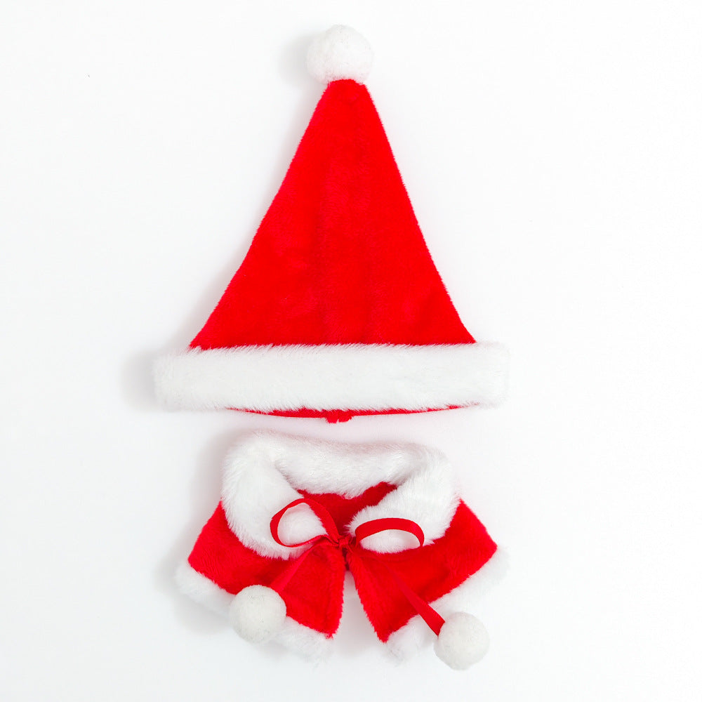 Clothes Only）Adorable 17cm Labubu Doll Christmas Outfits: Cozy Cape, Sweater & Hat Set - Perfect for Holiday Fun