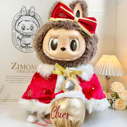 Only Clothes for Sale] Unleash Your Inner Royalty with the Queen Red Cloak - Perfectly Tailored for 58cm ZIMOMO Labubu Dolls, a Must-Have for Collectors!