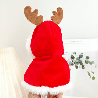 Clothes Only）Adorable 17cm Labubu Doll Christmas Outfits: Cozy Cape, Sweater & Hat Set - Perfect for Holiday Fun