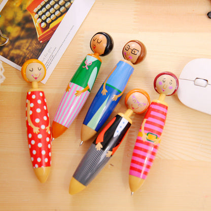5PC)Adorable Cartoon Smile Doll Ballpoint Pen – Perfect Gift for Kids & Students, Elevate Your Writing with Fun & Joy
