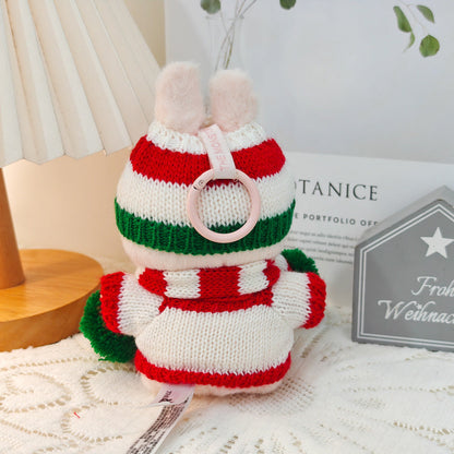 Clothes Only）Adorable 17cm Labubu Doll Christmas Outfits: Cozy Cape, Sweater & Hat Set - Perfect for Holiday Fun
