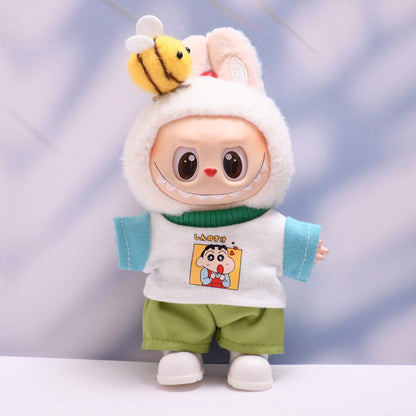 Clothes Only】Buzz into Fun with the 17cm Labubu Doll Bee T-Shirt Set - Adorable, Trendy & Perfect for Playtime Adventures!