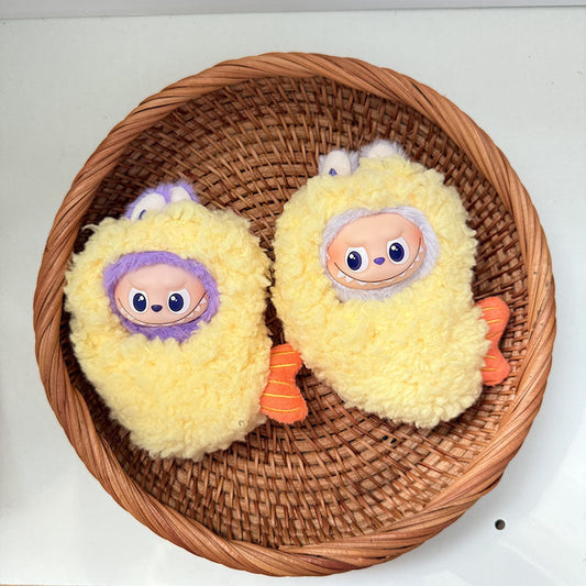 Mini4Dela Bubu Vinyl Face Plush Blind Box Doll Clothes Dinosaur Shark Little Chanel Style Little Nose Baby Clothes