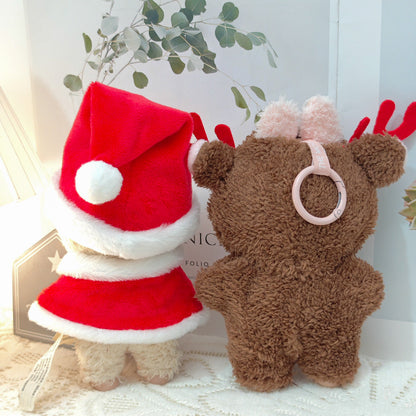 Clothes Only）Adorable 17cm Labubu Doll Christmas Outfits: Cozy Cape, Sweater & Hat Set - Perfect for Holiday Fun