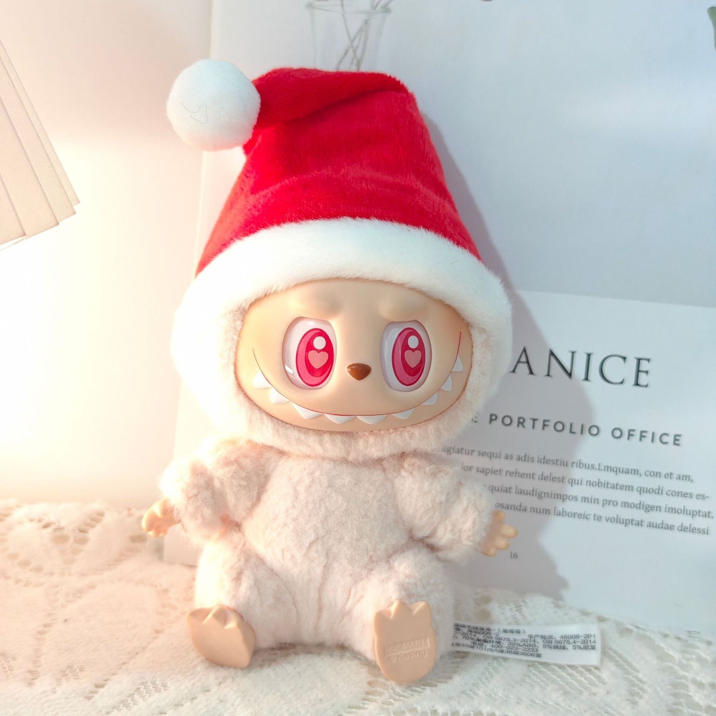 Clothes Only）Adorable 17cm Labubu Doll Christmas Outfits: Cozy Cape, Sweater & Hat Set - Perfect for Holiday Fun