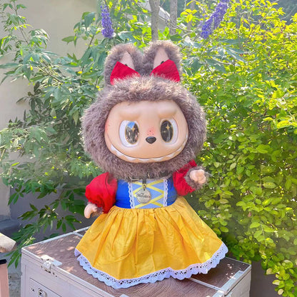 Only Clothes for Sale] Unleash Your Inner Royalty with the Queen Red Cloak - Perfectly Tailored for 58cm ZIMOMO Labubu Dolls, a Must-Have for Collectors!