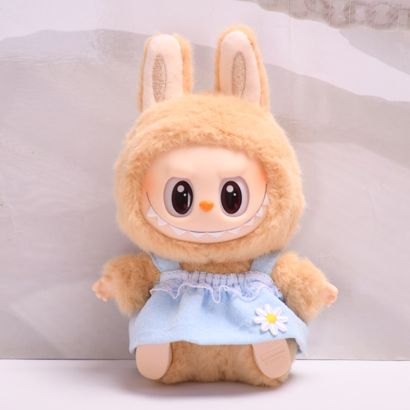 Clothes Only】Stylish Outfit for 17cm Labubu Sit Sit Party Rubber Doll - Adorable Dresses for Your Second-Gen Doll Collection