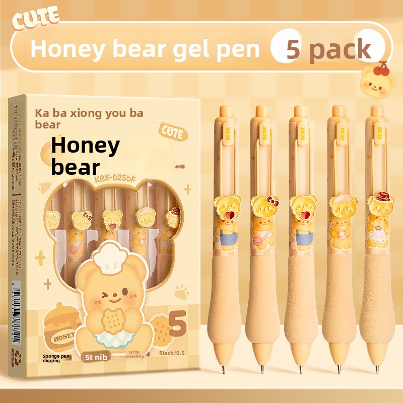 5PC)Adorable Cute Panda Gel Pen Series - Bring Joy to Your Writing with Stylish, Fun Designs for All Ages