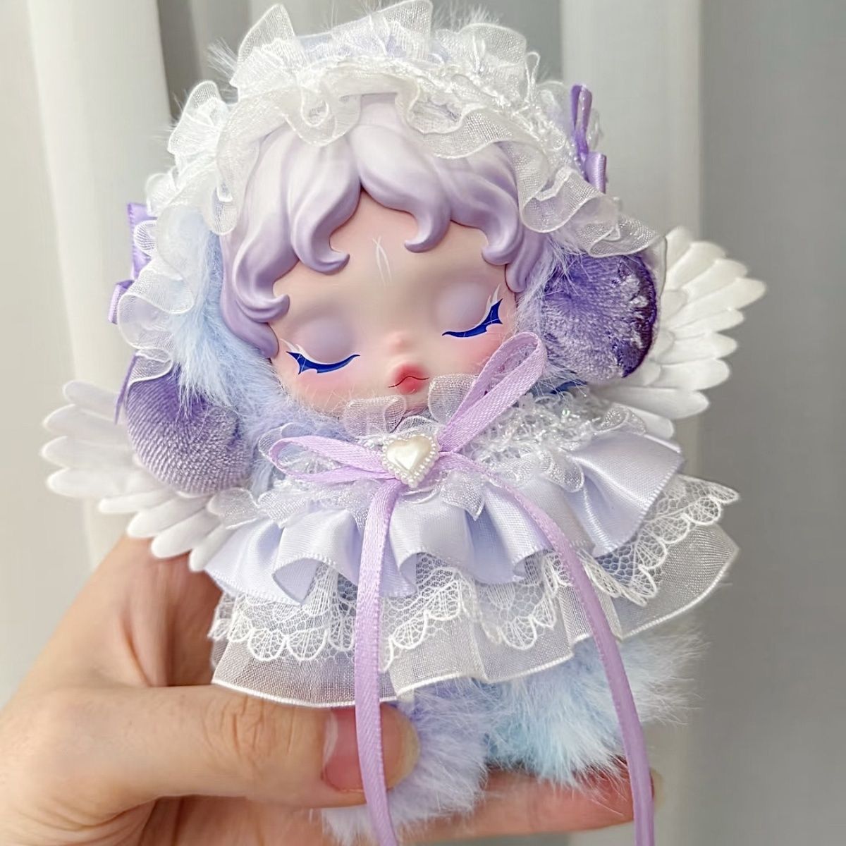 Clothes Only)Transform Your Look with Skullpanda Angel Art Bubble Series Wings Replacement Outfit Set – Perfect for Playful Cosplay Adventures