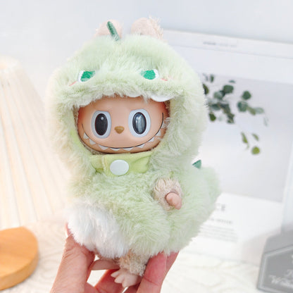 Clothes only)Adorable 3D Shark Dinosaur Outfit for 6-Inch Labubu Dolls – Unleash Imagination with This Trendy Dress-Up Set