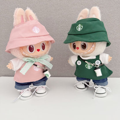Clothes Only】Unleash Style with the 17CM LABUBU Starbucks Pink Set - Your Perfect Trendy Outfit for Every Occasion