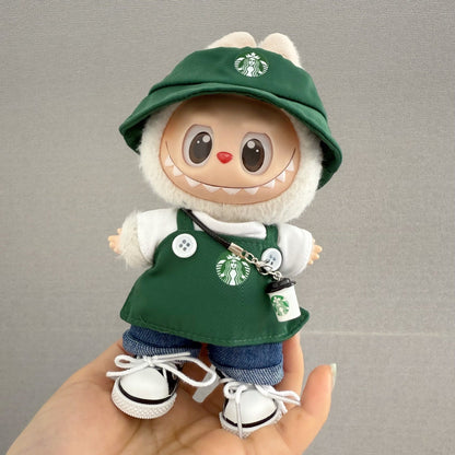 Clothes Only】Unleash Style with the 17CM LABUBU Starbucks Pink Set - Your Perfect Trendy Outfit for Every Occasion