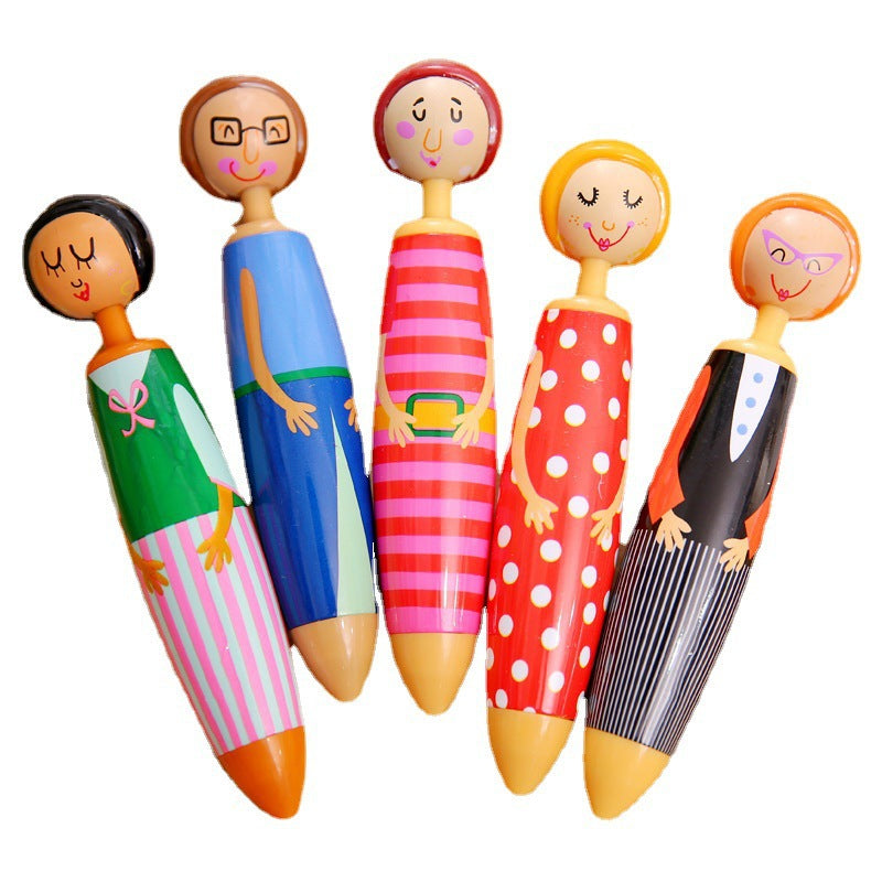 5PC)Adorable Cartoon Smile Doll Ballpoint Pen – Perfect Gift for Kids & Students, Elevate Your Writing with Fun & Joy