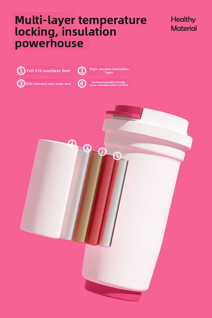 On-the-Go Hydration Made Easy: Fanfan Bear Thermos – Large-Capacity Travel Coffee Mug for Busy Lives