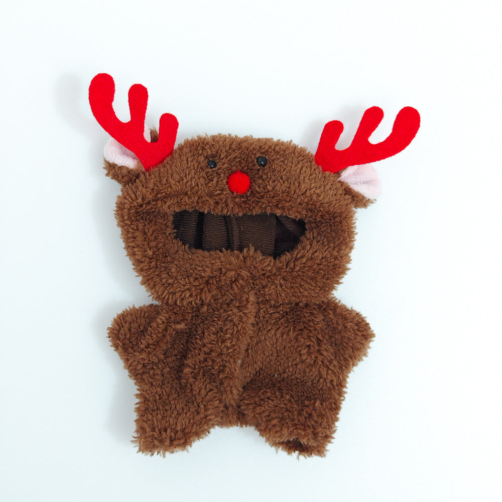 Clothes Only）Adorable 17cm Labubu Doll Christmas Outfits: Cozy Cape, Sweater & Hat Set - Perfect for Holiday Fun