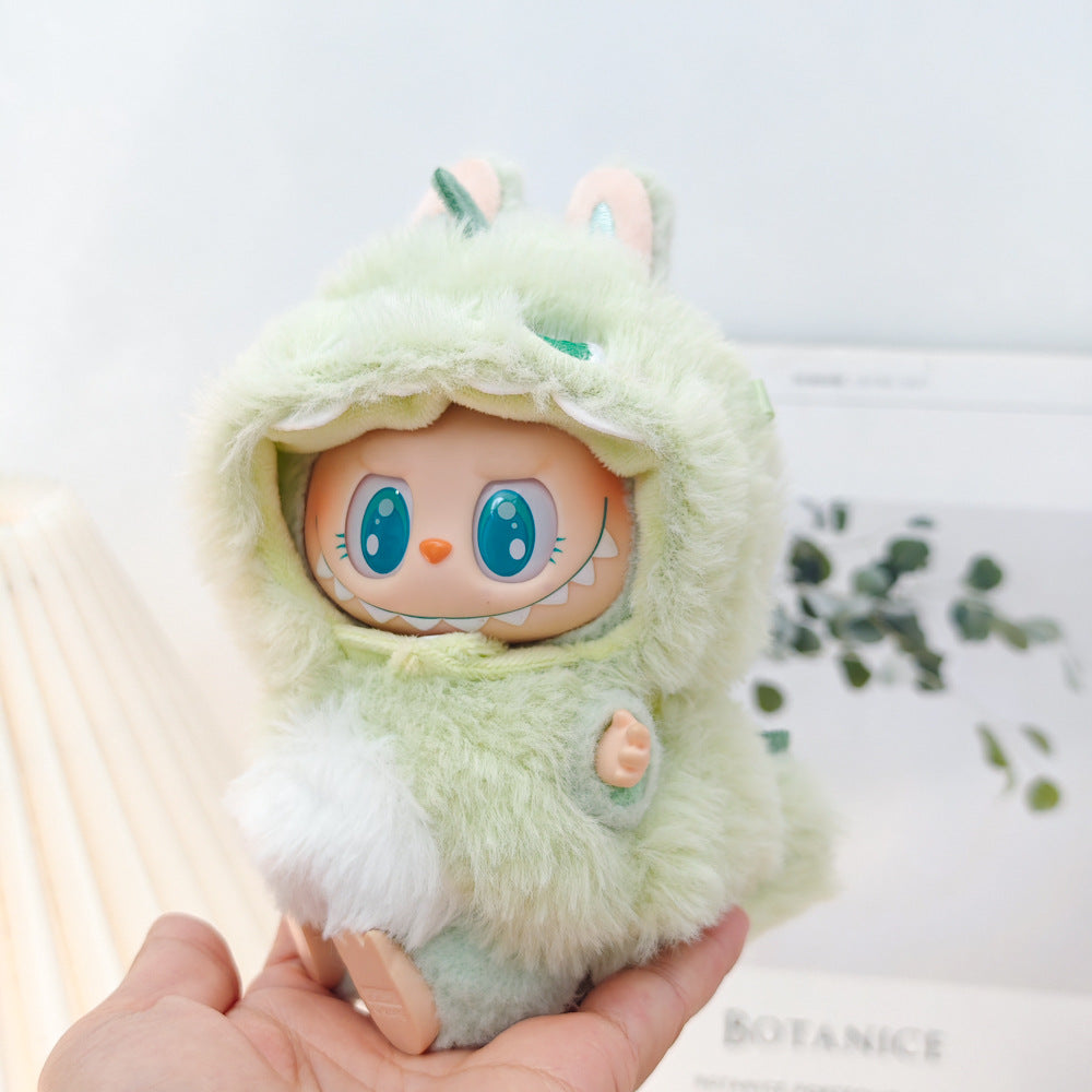 Clothes only)Adorable 3D Shark Dinosaur Outfit for 6-Inch Labubu Dolls – Unleash Imagination with This Trendy Dress-Up Set