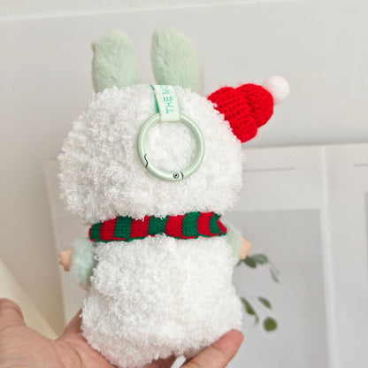 Clothes Only）Adorable 17cm Labubu Doll Christmas Outfits: Cozy Cape, Sweater & Hat Set - Perfect for Holiday Fun