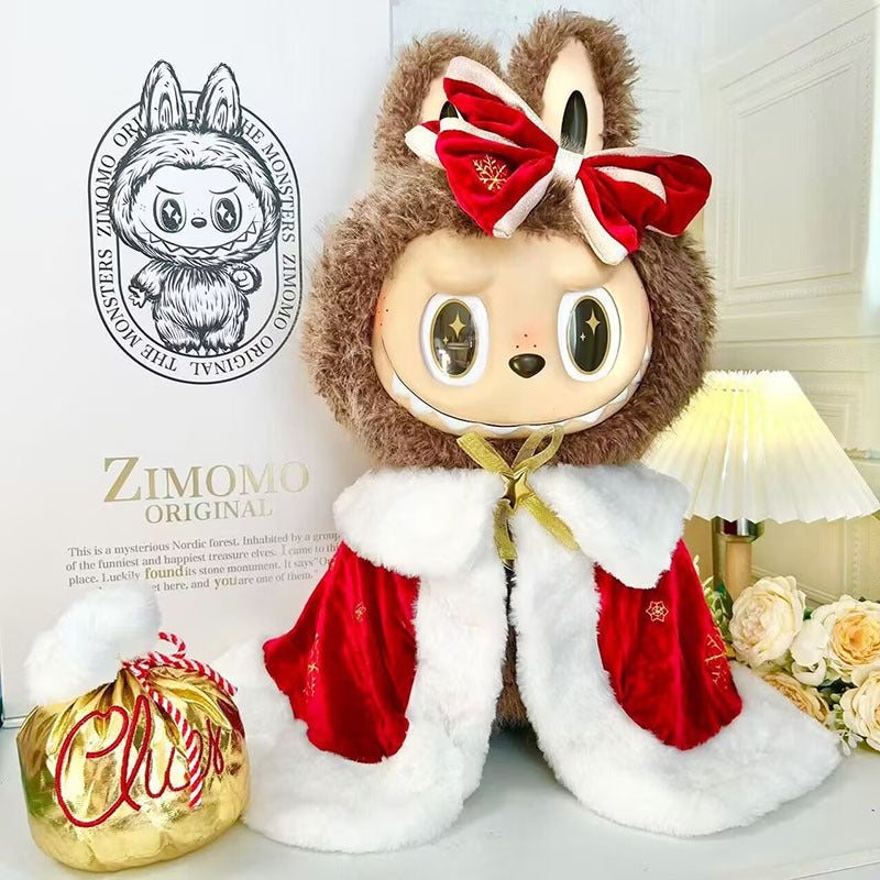 Only Clothes for Sale] Unleash Your Inner Royalty with the Queen Red Cloak - Perfectly Tailored for 58cm ZIMOMO Labubu Dolls, a Must-Have for Collectors!