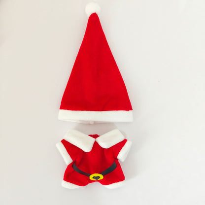 Clothes Only）Adorable 17cm Labubu Doll Christmas Outfits: Cozy Cape, Sweater & Hat Set - Perfect for Holiday Fun